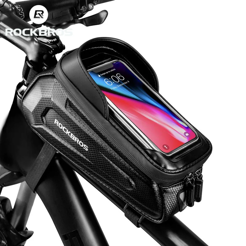 

ROCKBROS Below 6.5in Phone Bicycle Bags Waterproof 1.7L Top Tube Handlebar Bag Large Capactity Touch Screen Bike Phone Bag