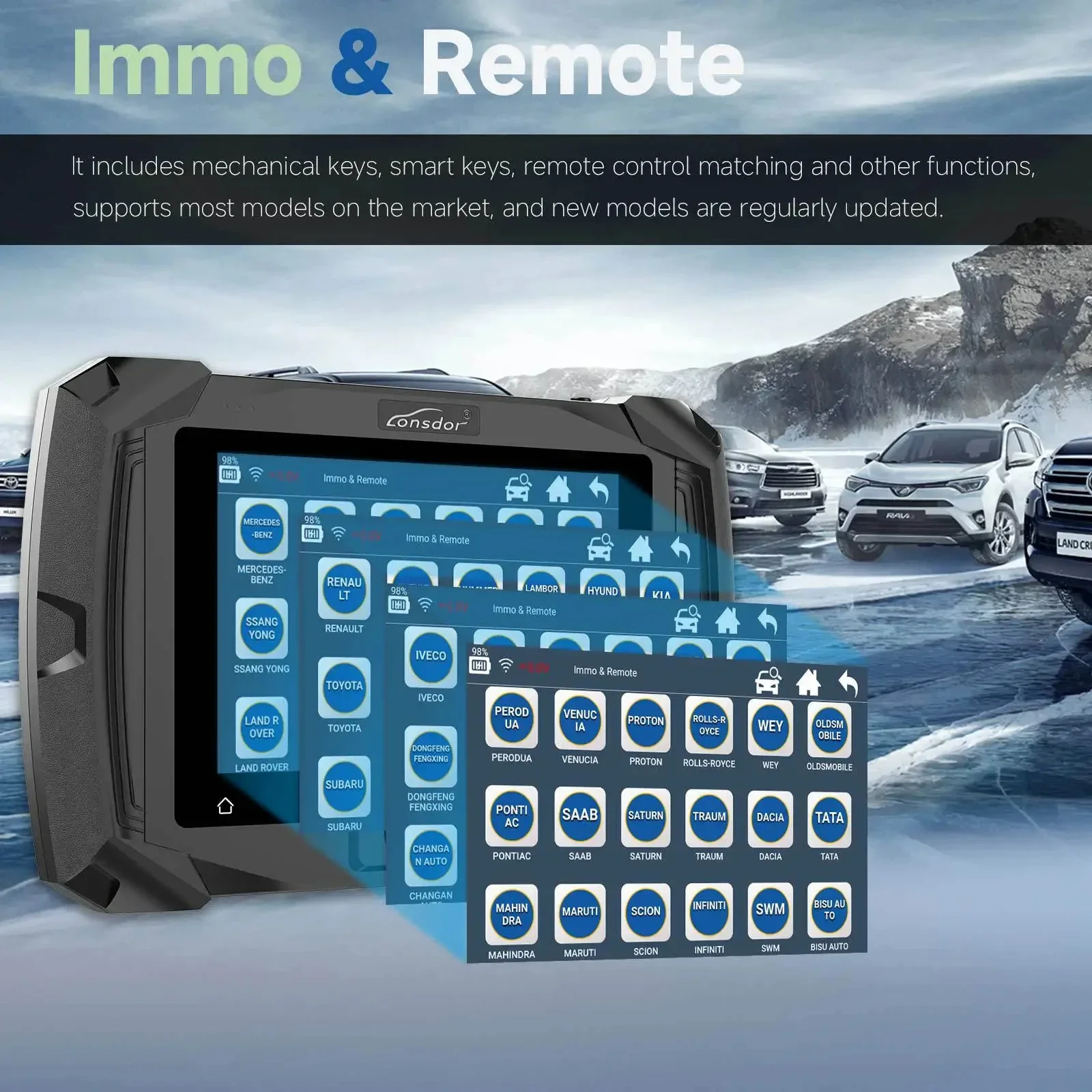 Полная версия Lonsdor K518 PRO с кабелем LT20 для Toyota FP30 Nissan 40 кабель BCM адаптер JCD JLR и ADP