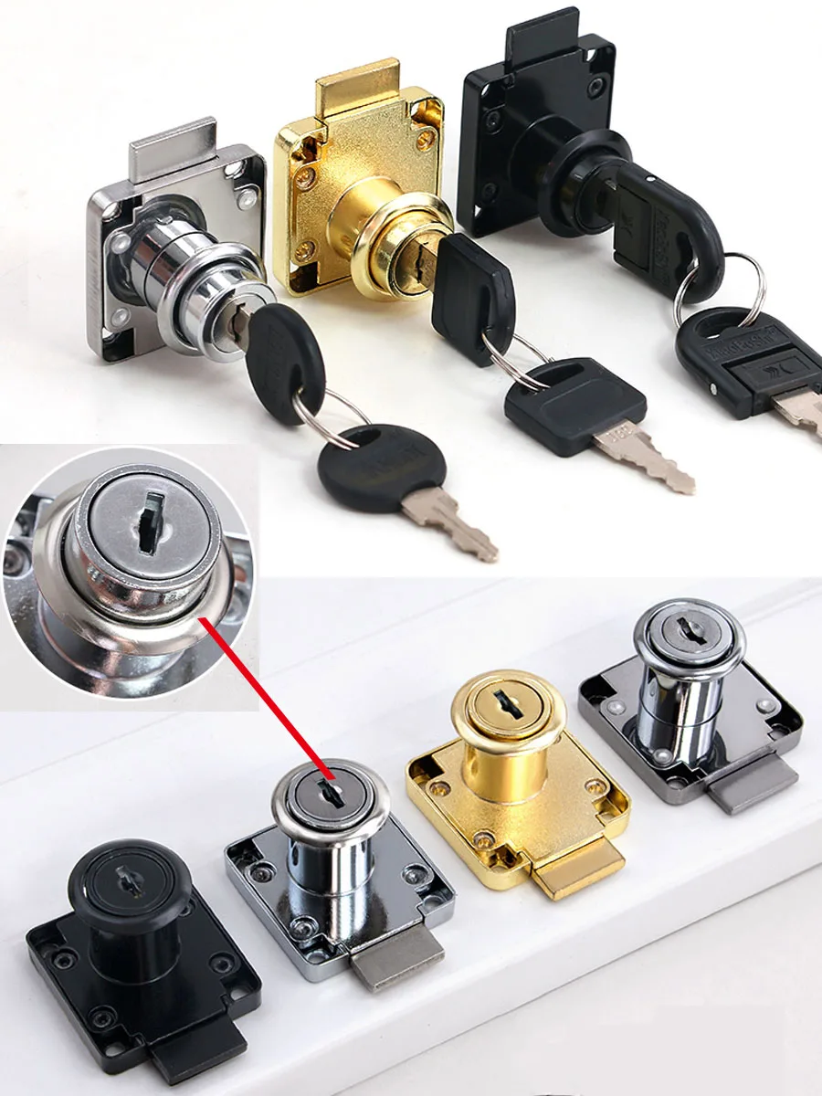 

1Set Stainless Steel/Zinc Alloy Security Lock Drawer Anti-theft Cupboard Locker Cabinet Latch Button Locks Furniture Hardware