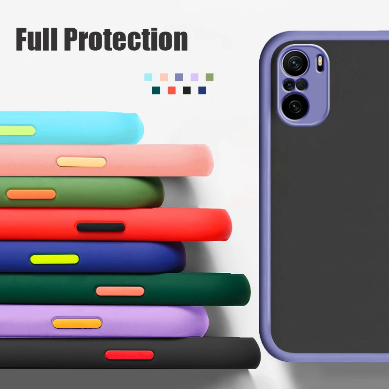 Shockproof Matte Bumper Case For Xiaomi Mi 11 Ultra 11T 10T Redmi Note 11 10 9 8 7 Lite K40 Poco M3 F3 X3Pro PC Hard Clear Cover