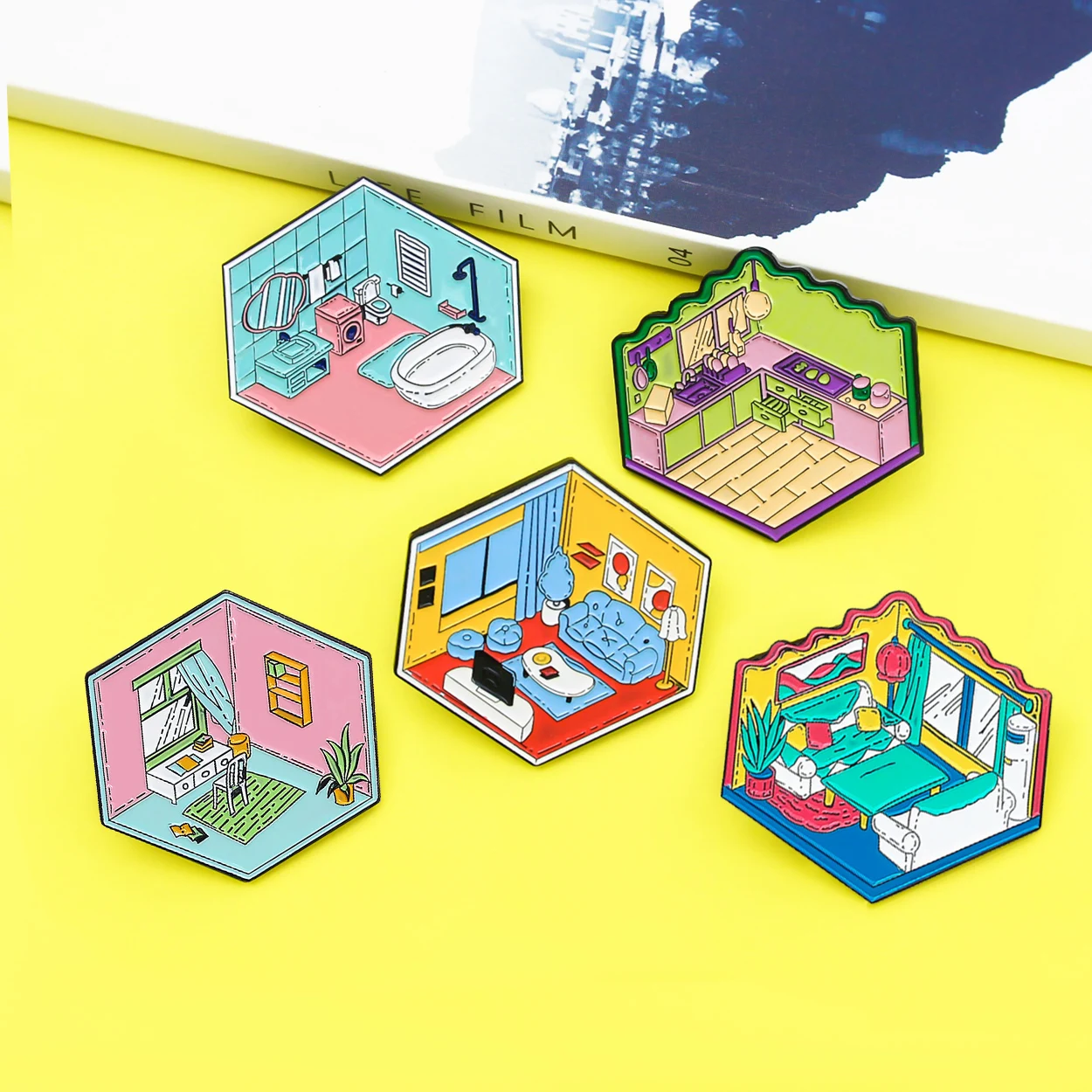 Модная эмалированная брошь в виде дома на заказ броши спальню кухню забавные