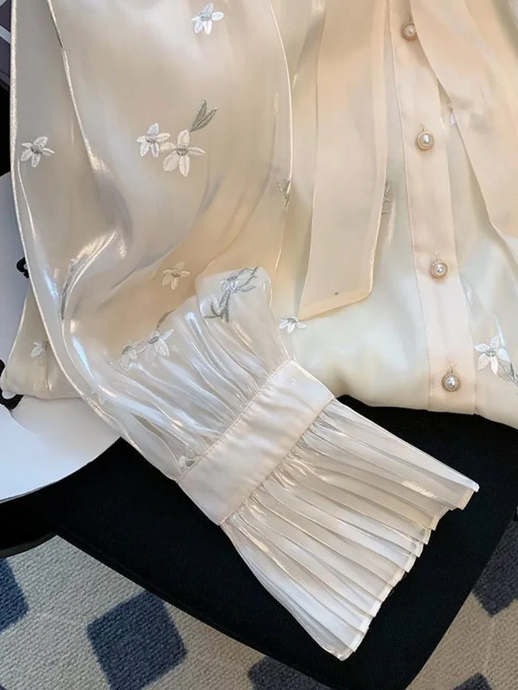 Винтажные блузки с цветочной вышивкой женская одежда 2024 Blusas Mujer De Moda туника