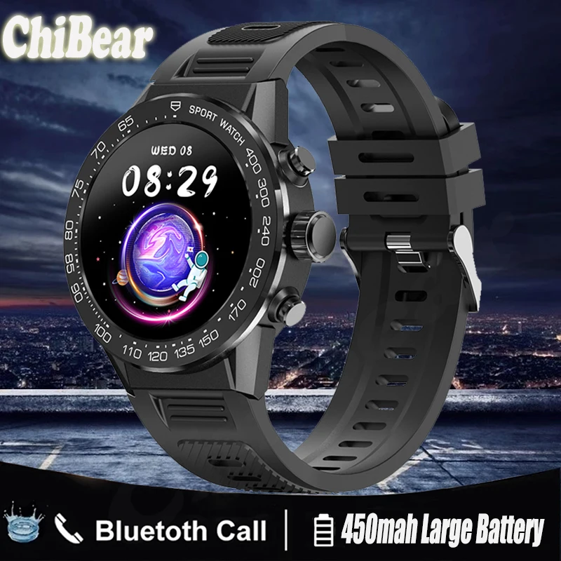 

2022 New Bluetooth Call Smart Watch Men 1.32 inch 360*360 Pixel touch screen 450mah Battery Sports Waterproof Smartwatch Men+Box