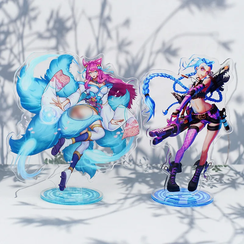 

Фигурка Аниме LOL Jinx Riven Ahri, фигурка женщины, экшн-фигурка кайтлин кирмаман, подставка, модель, кукла, игрушки, акриловые подарки для детей