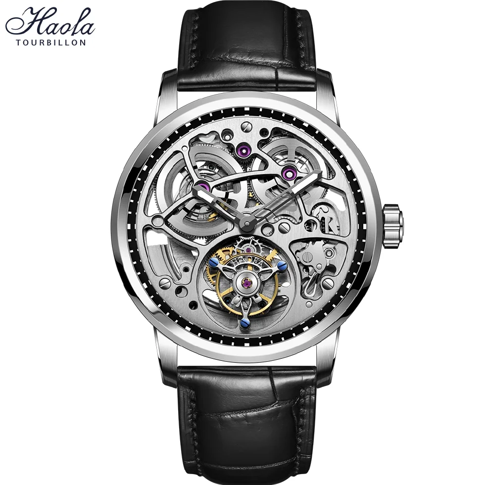 

Haofa Real Automatic Tourbillon Mechanical Sapphire Watches Mens Hollow Tourbillon Automatic Movement Watch For Men Luxury