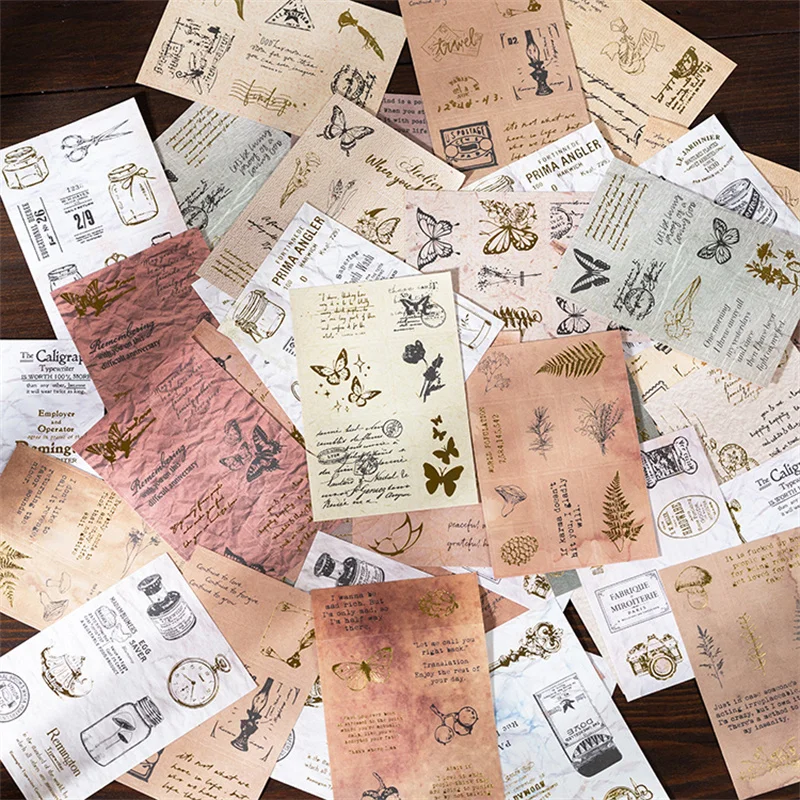 

20 Sheets Hot Stamping Stickers Vintage Stationery Sticker DIY Hand Account Journal Planner Decorations Material