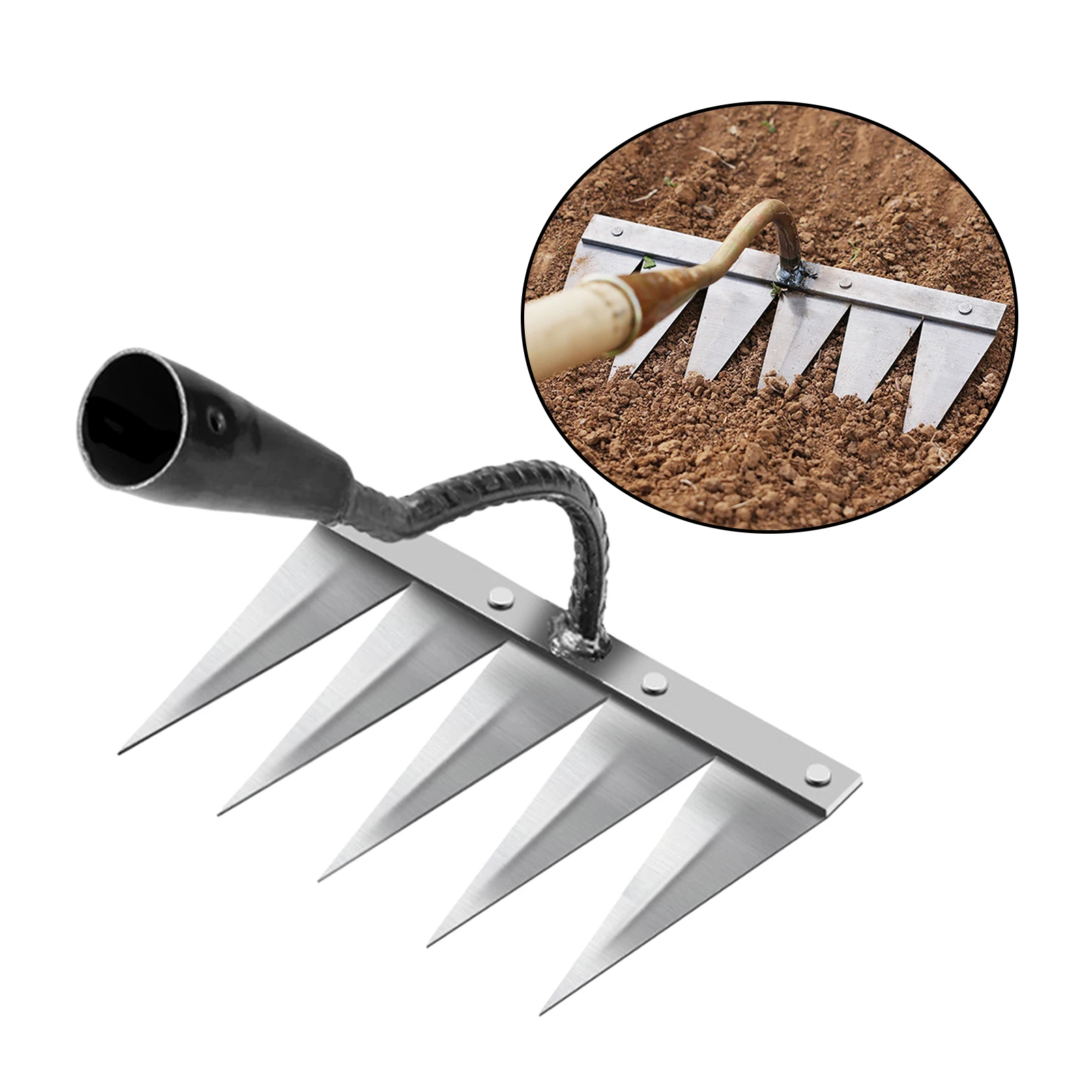 

Yard Tools Artifact Rake Rake Dethatcher Metal Garden 4/5/6/7-tooth Agricultural Hoe Cultivator Weeding Rake Weeding Scarifier