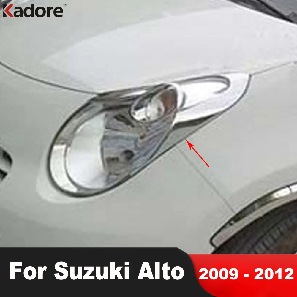 

Chrome Front Headlight Lamp Cover Trim For Suzuki Alto GF GLX hatchback 2009 2010 2011 2012 Car Head Light Molding Garnish Trims