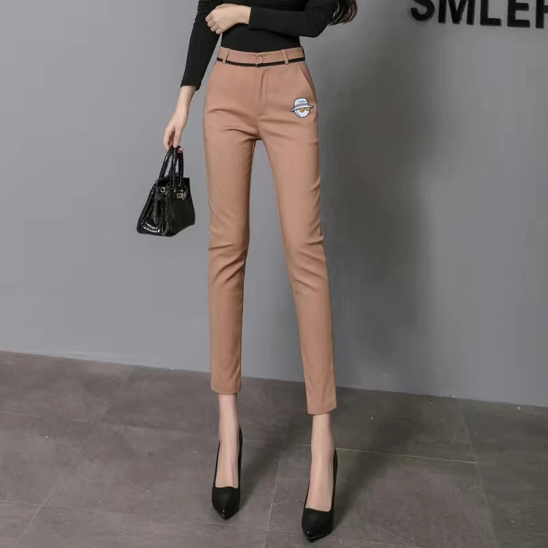Women's golf wear Autumn Women Golf Pants J Lindeberg Golf Wear Women Sports Casual Trousers Waist Elastic Golf Cropped Pants