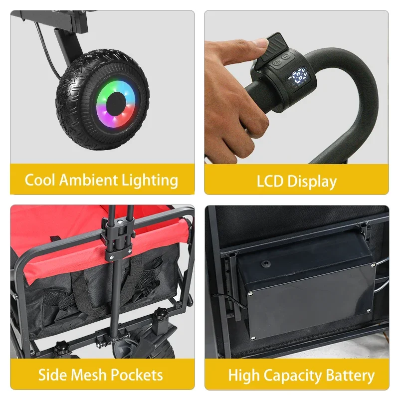 Электрическая тележка для кемпинга EC30 2000 мАч 36 В портативная пляжная с