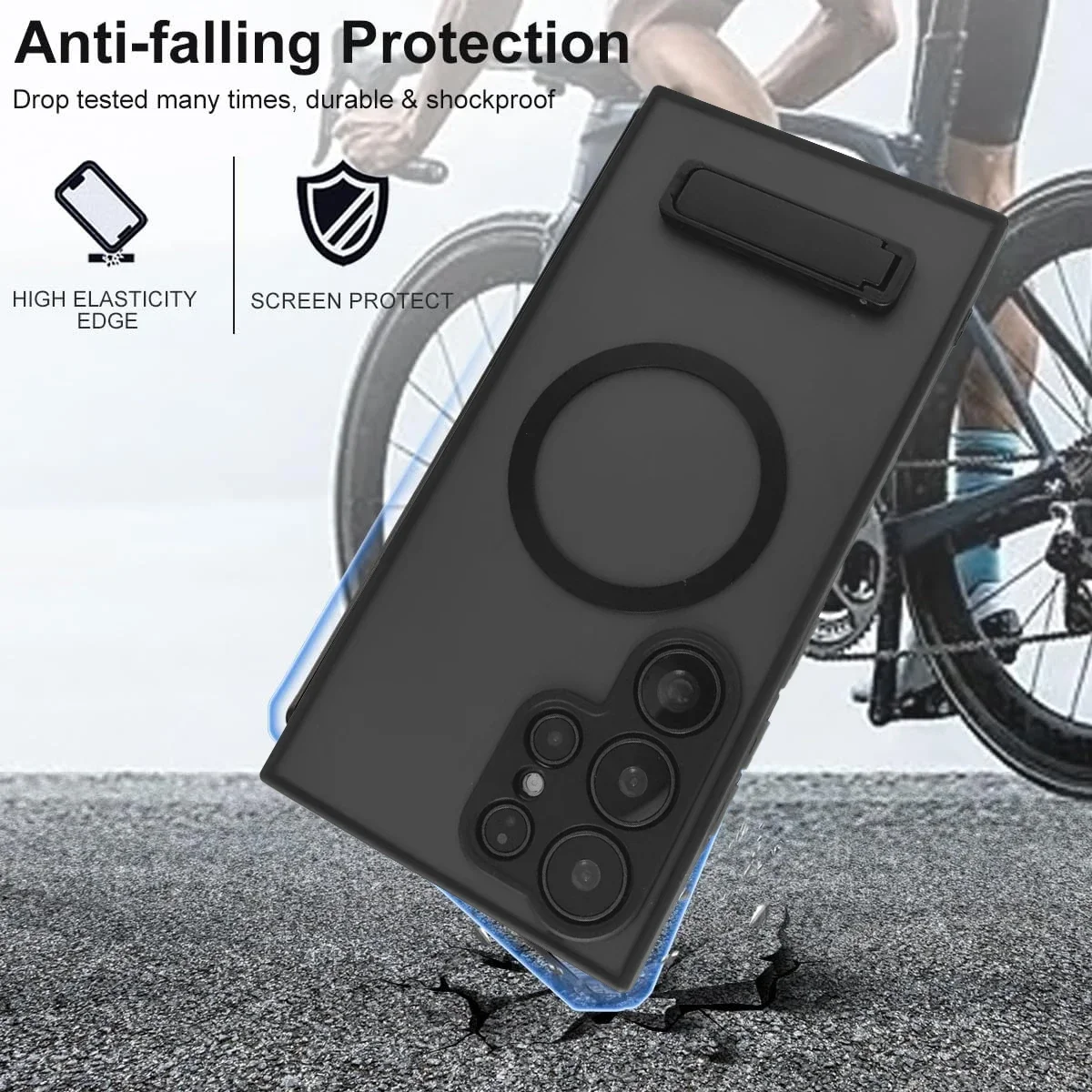 Магнитный чехол UYUXIO для телефона с подставкой Samsung Galaxy S25 Ultra S24 S23 FE S22 Plus матовый