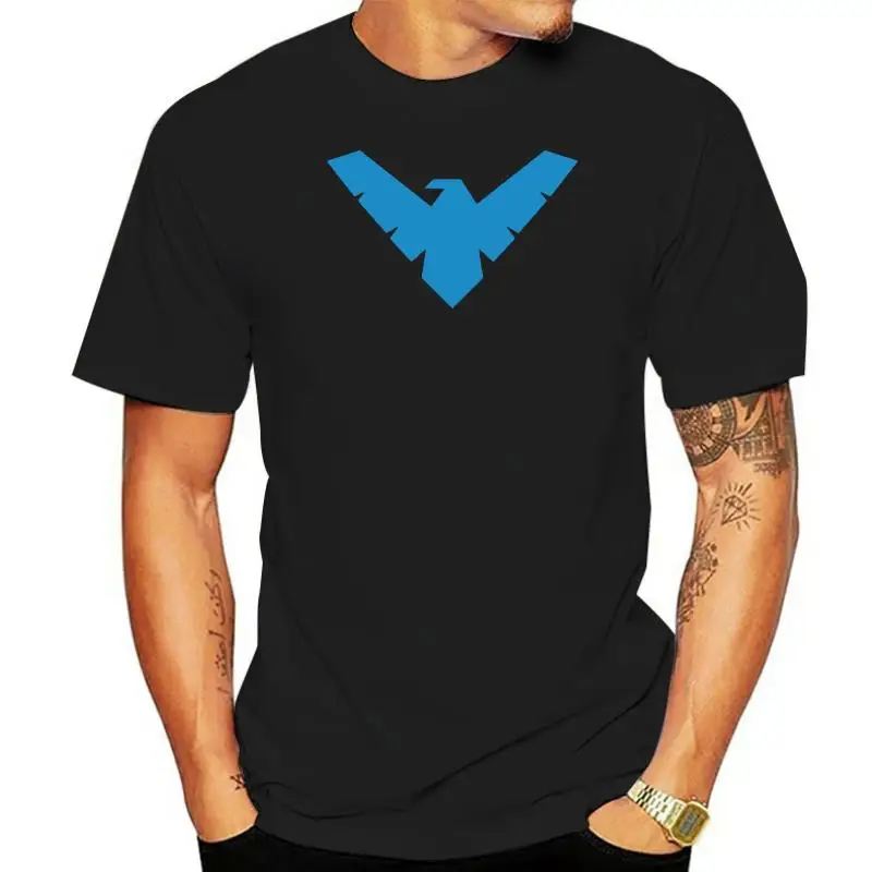 Camiseta de манга corta para hombre, Camisa de algodón nightwing SF