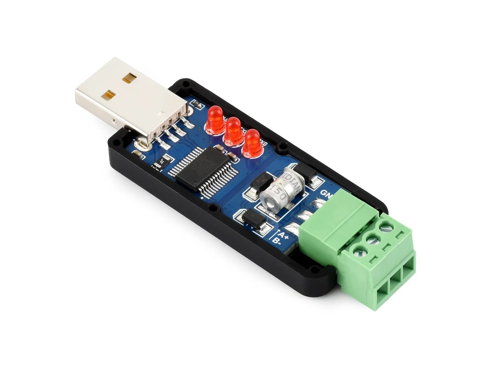 Фото Промышленный изолированный двунаправленный преобразователь Waveshare USB в RS485 (C), чип FT232RNL, встроенный изолированный трансивер №4