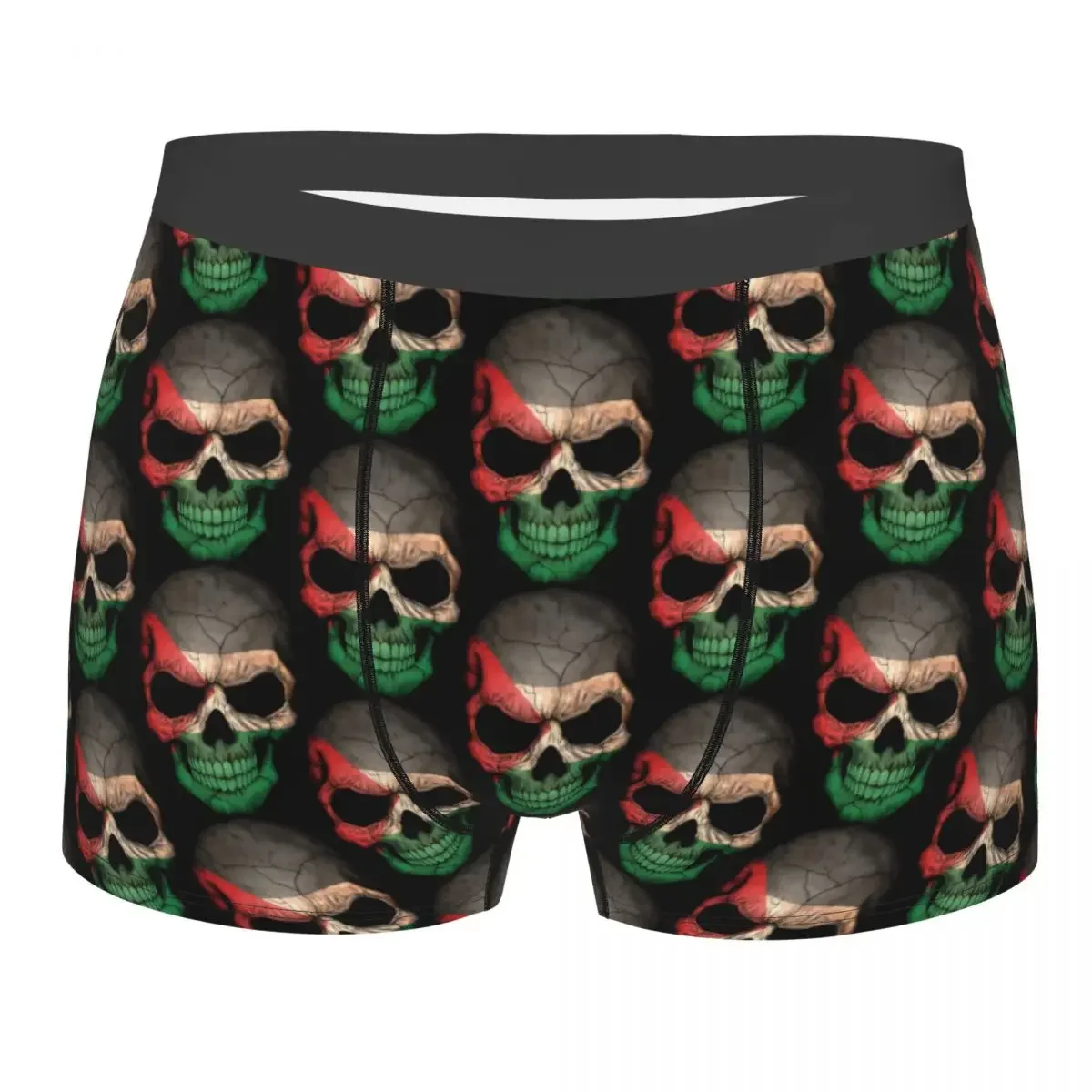 Индивидуальное нижнее белье с изображением темного флага Палестины и черепа