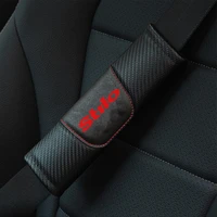 2pcs carbon fiber leather car seat belt cover cushion for fiat stilo shoulder protection pad car decor accessories interior