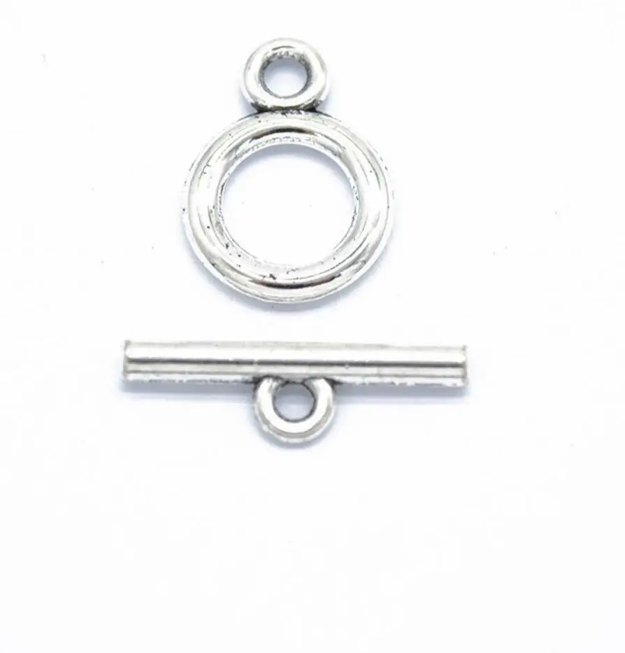 50Sets Silver Color OT Clasp Connector Toggle Clasps Buckle For Jewelry Making DIY Accessories ring 19*14MM,bar 22*6MM F0279