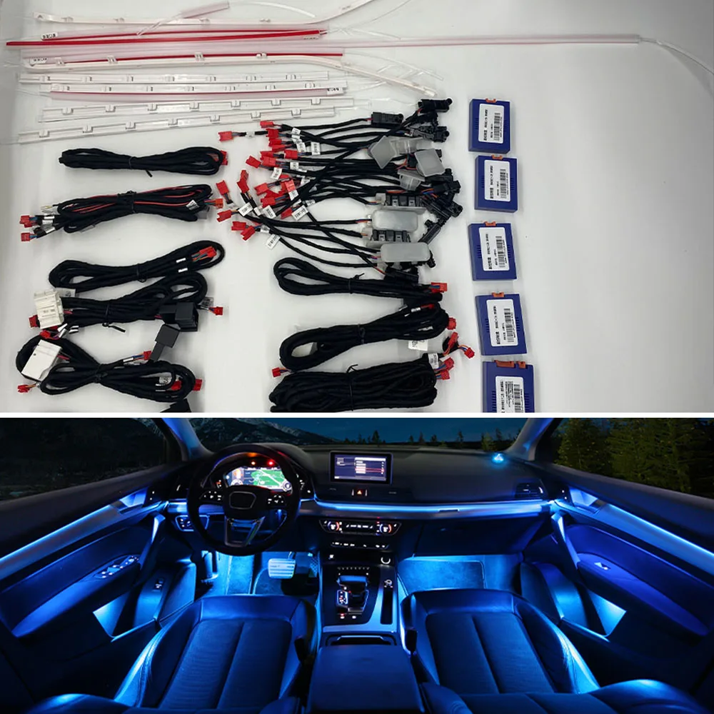

30 Colors For Audi Q5 2018-2020 MMI contorl Car Dashboard Panel LED Atmosphere Lamp Luminous Strip Ambient Light Decorative