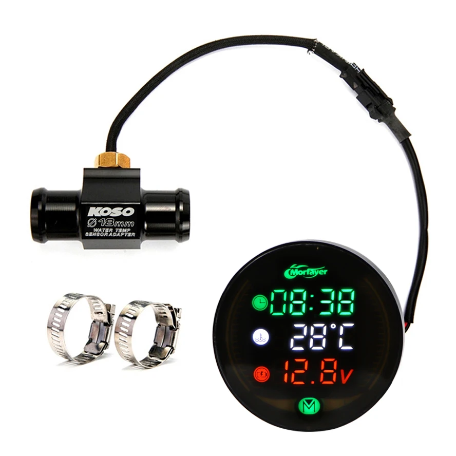 Motorcycle Water Temperature Meter Voltmeter Stopwatch Counter Timer LED Multifunction Meter For YAMAHA HONDA SUZUKI Accessories