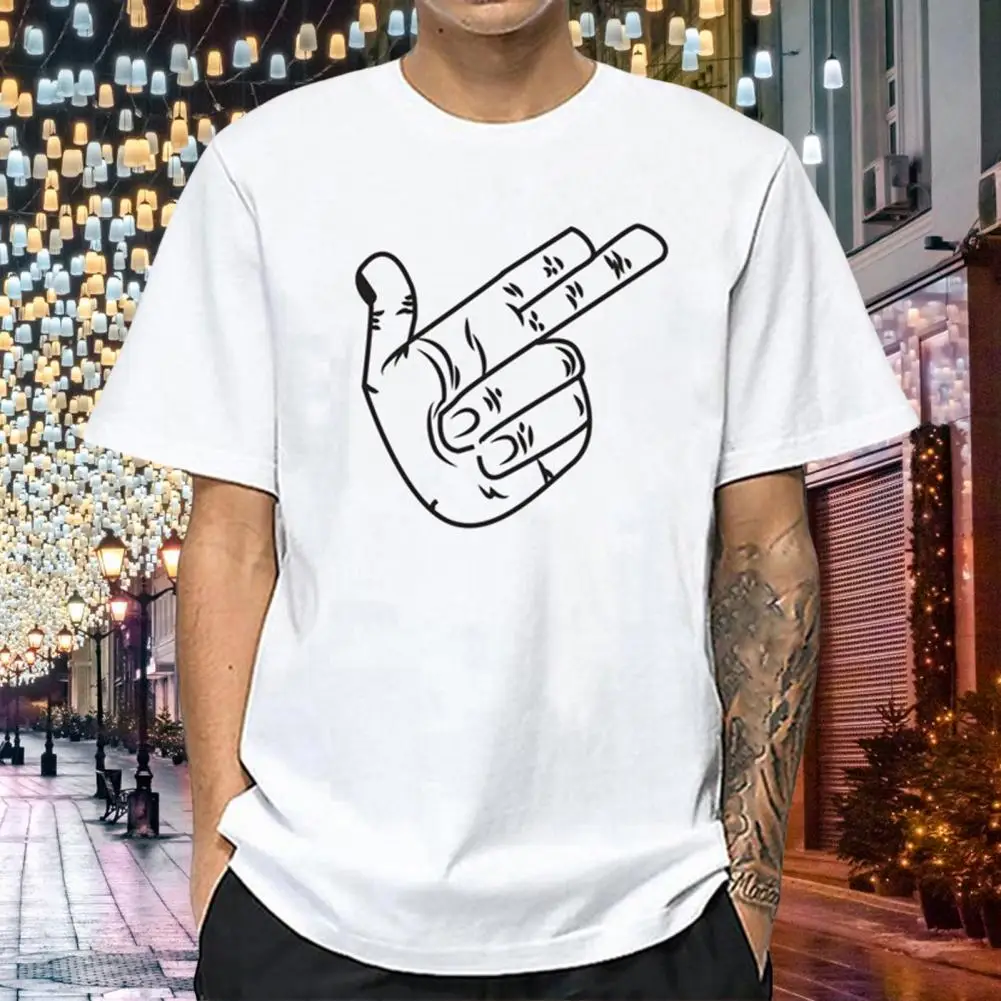 

Long-lasting Fashion Short Sleeve O-neck Men Pullover Top Washable Men Top Flexible for Fitness