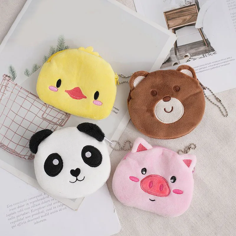 

Animal Shape Mini Coin Purses Cute Pig Cartoon Plush Wallets Creative Lovely Money Key Coin Wallets for Kids Bag Accessories
