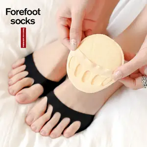 Imported 2Pcs/Set Five Toes Forefoot Pads Women Cotton High Heel Orthotics Pain Relief Massage Cushion Invisi