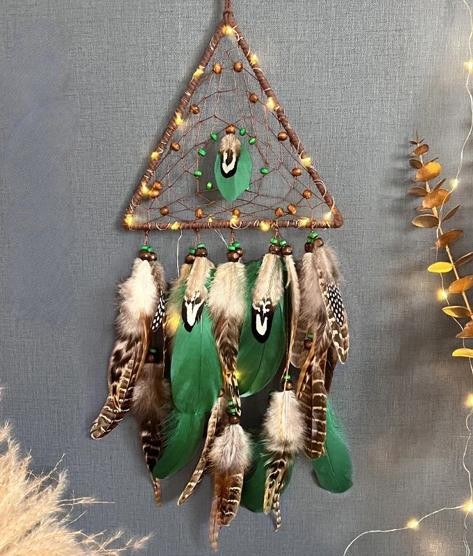 Треугольный Ловец снов подвесное украшение с колокольчиком новое креативное