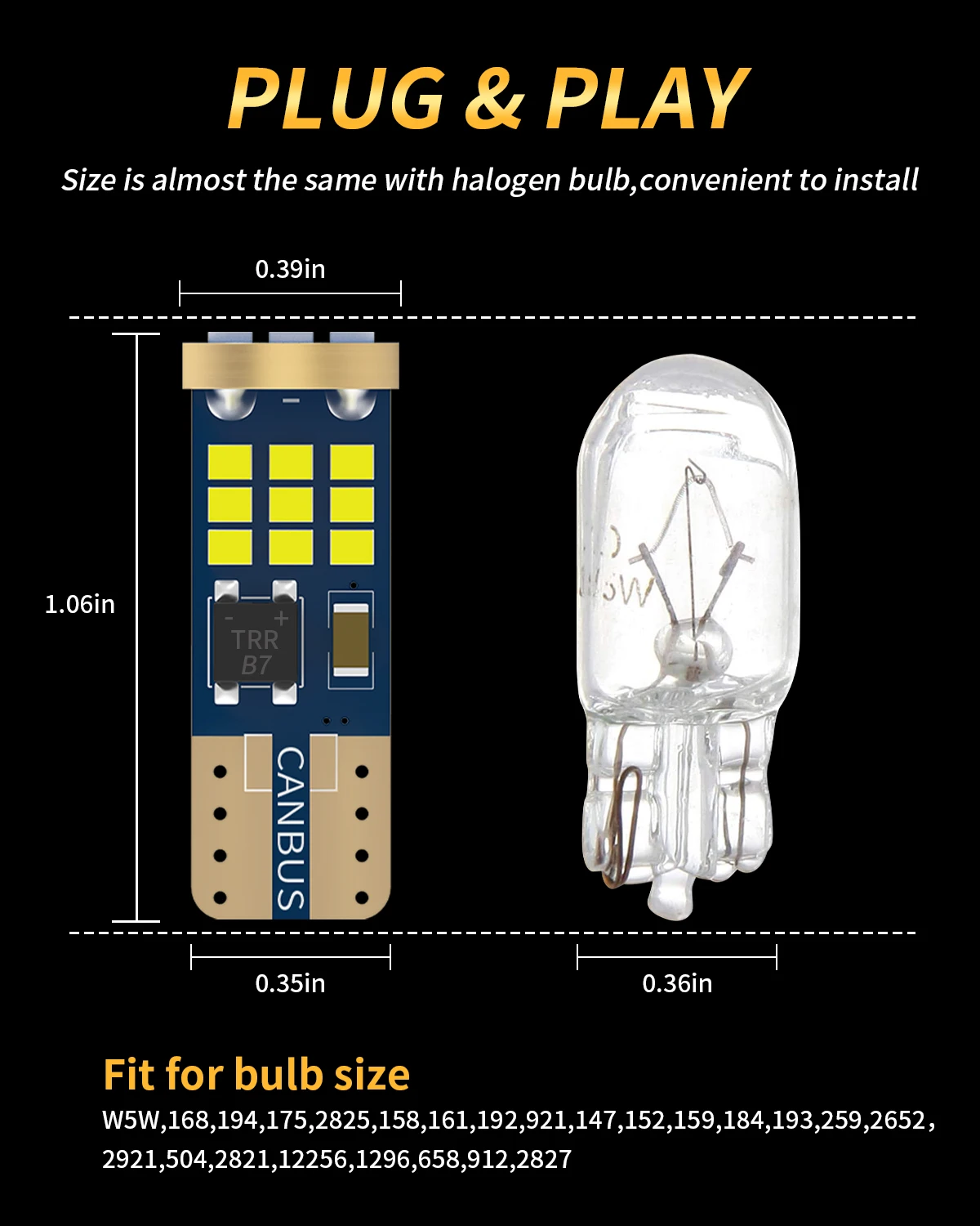 2x T10 светодиодный W5W 2016 27SMD 168 194 лампы Canbus без ошибок для интерьера автомобиля