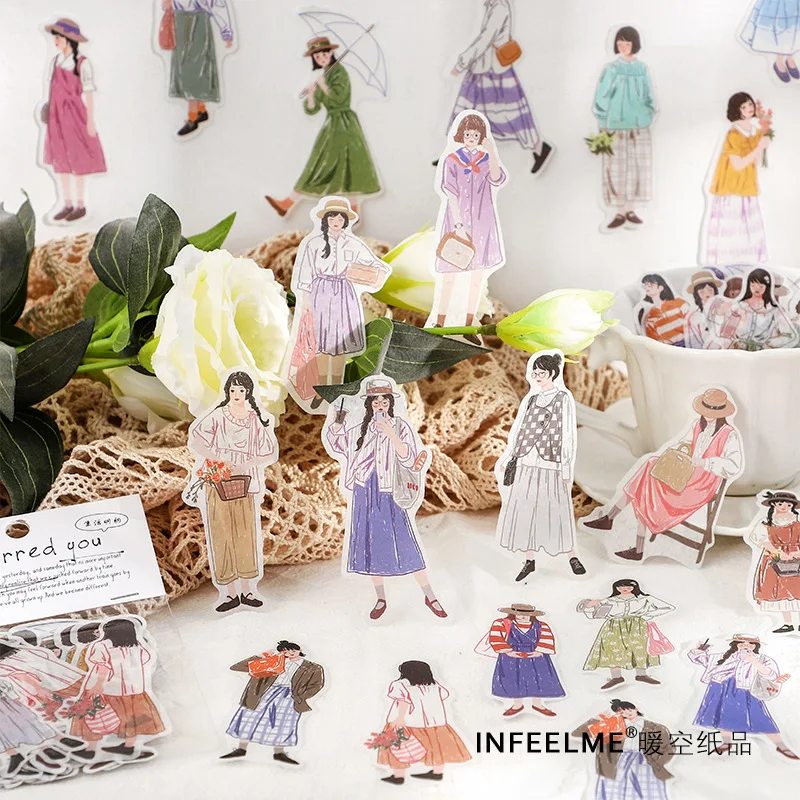 

40 шт., винтажные Мультяшные Стикеры для скрапбукинга