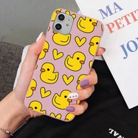 duck cartoon cute phone case for iphone 11 12 13 mini pro xs max 8 7 6 6s plus x xr solid candy color case
