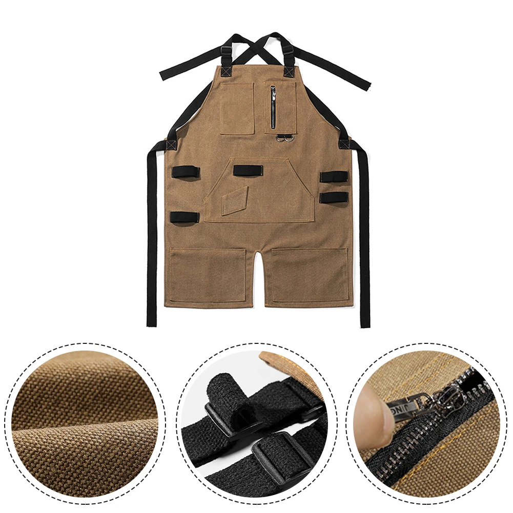 

Outdoor Overalls Canvas Painter Apron Men Women Strap Large Work Apron Camping Picnic BBQ Grill Gardener Painter Multi-pocket