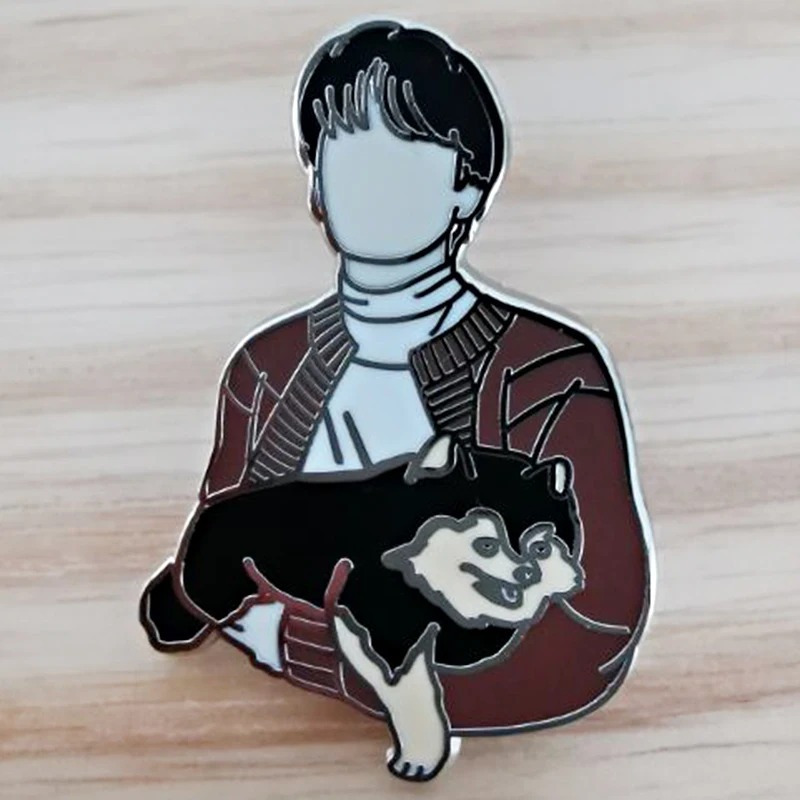 Фото V Kim Taehyung and Yeontan pet dog эмалированная булавка значок Броши шляпа Ювелирные изделия Подарки №1