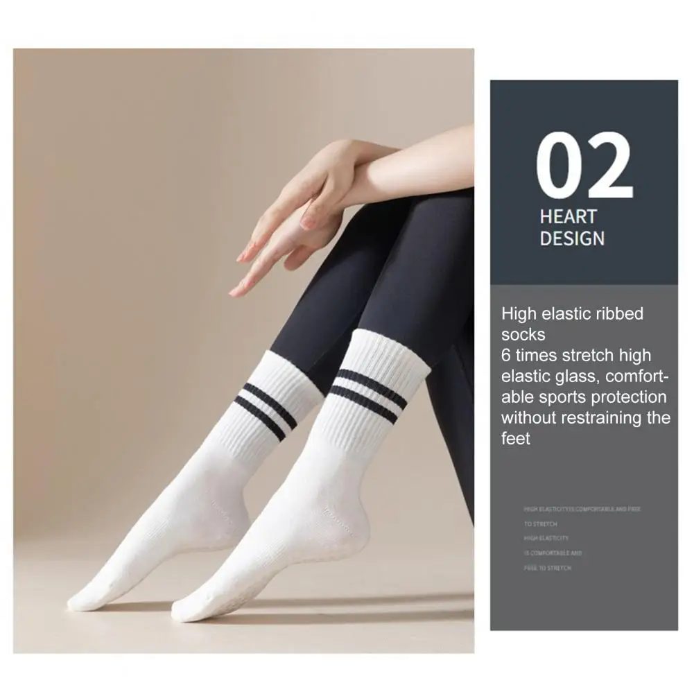 

Stylish Mid Tube Socks Striped Cotton Color Matching Lady Pilates Socks Casual Lady Pilates Socks Women Footwear