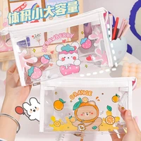 ice yoyo cute pencil case transparent pvc japanese school storage students supplies large capacity pencil bags kawaii stationery