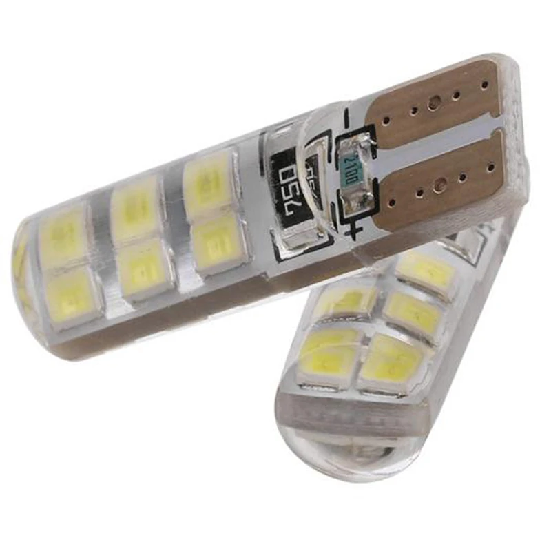 

10x Xenon White T10 W5W 12-SMD 2835 LED Canbus Error Free Silica Light Bulbs Kit