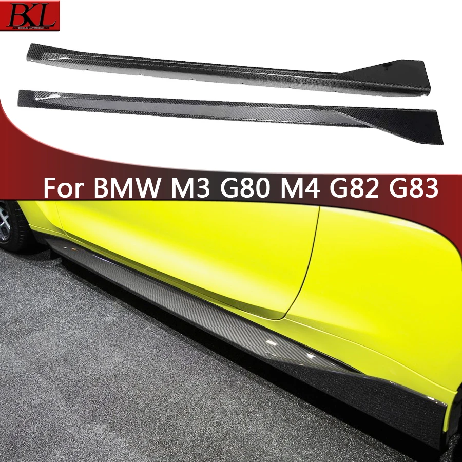 Фото Для BMW M3 M4 G80 G82 G83 21-IN сухие боковые юбки из углеродного волокна, боковой бампер, разветвители, боковая юбка, фартук Cupwings Winglets Canards №5
