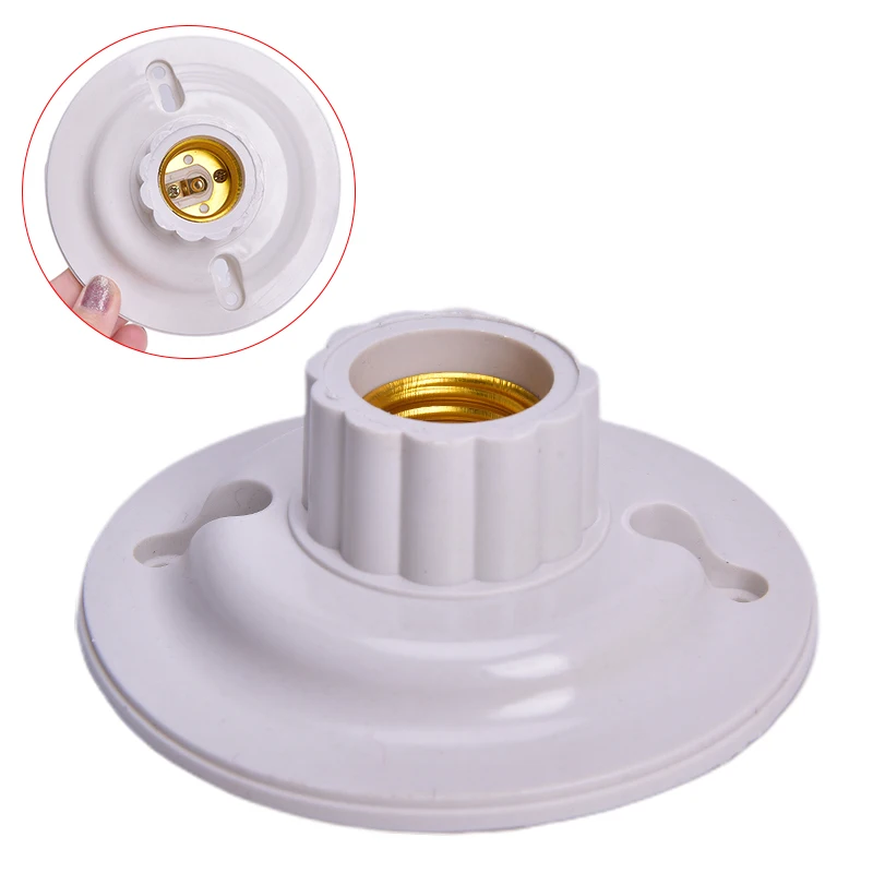 

E27 LED Light Bulb Holder Round Socket E27 Base Hanging Lamp Socket Screw Base