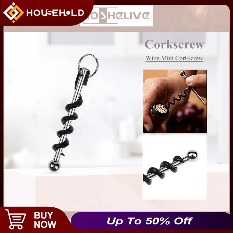 

1PC Portable Wine Bottle Opener Mini Stainless Steel Cork Screw Bottle Corkscrew Double Hinged Outdoor Keychain Wine Opener