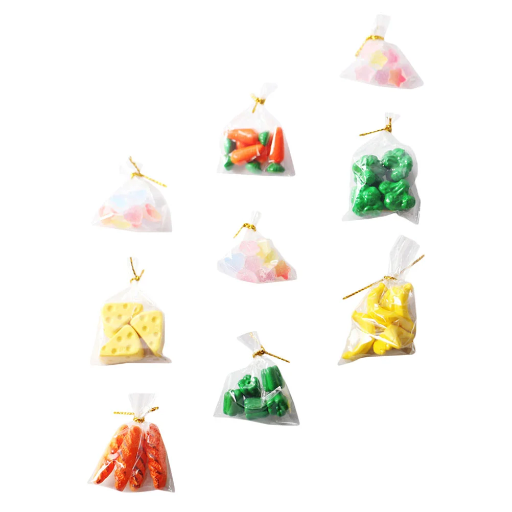 

9 Bags Miniature Food Play House Accessory Adornment Candy Model Plastic Vegetable