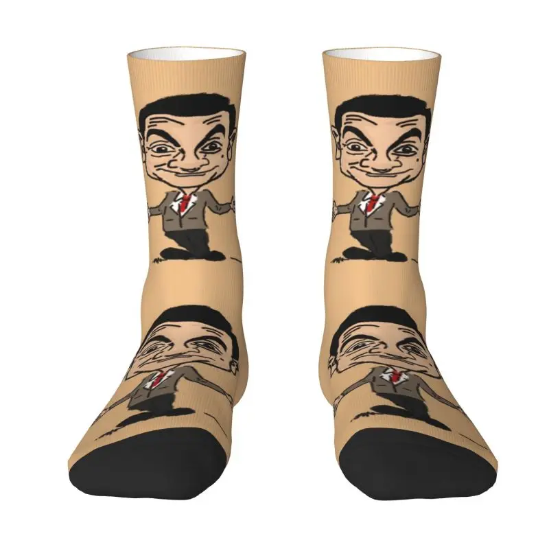 

Cute Mr Bean Dress Socks Men's Women's Warm Fashion Funny Atkinson Actor Crew Socks