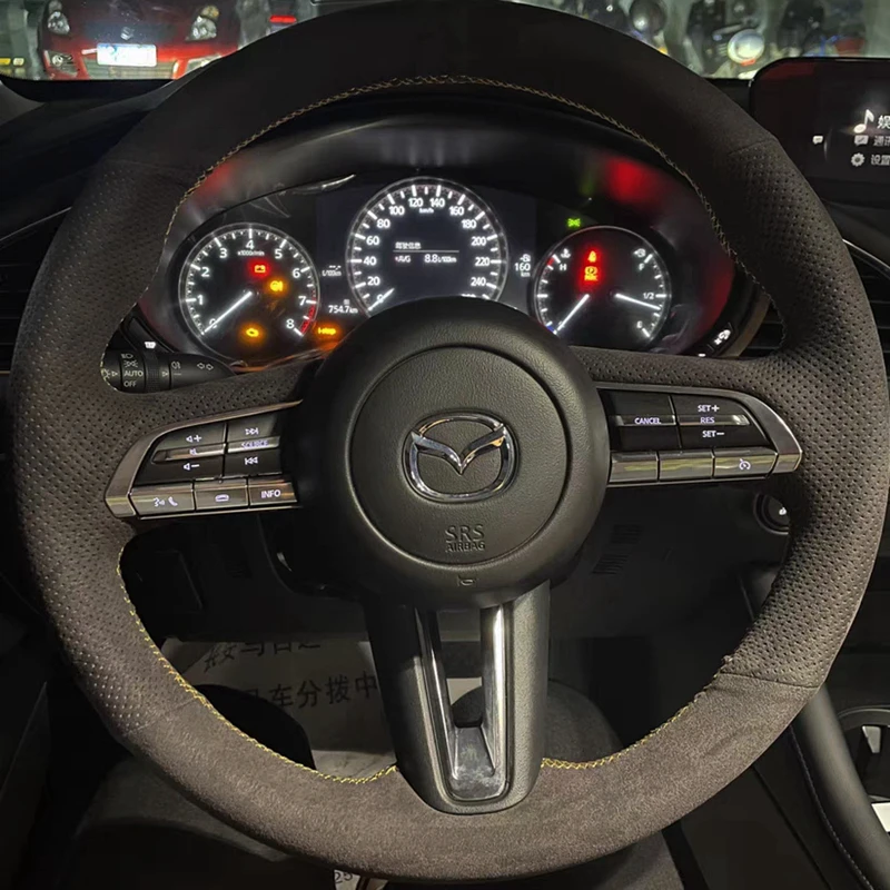 Оригинальная искусственная мягкая замша 100% подходит для Mazda чехол рулевого