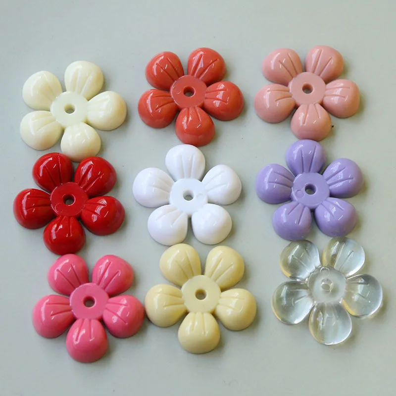 

5pcs DIY jewelry accessories colorful five-petal Resin Flower Crafts For DIY Jewelry Making Accessories