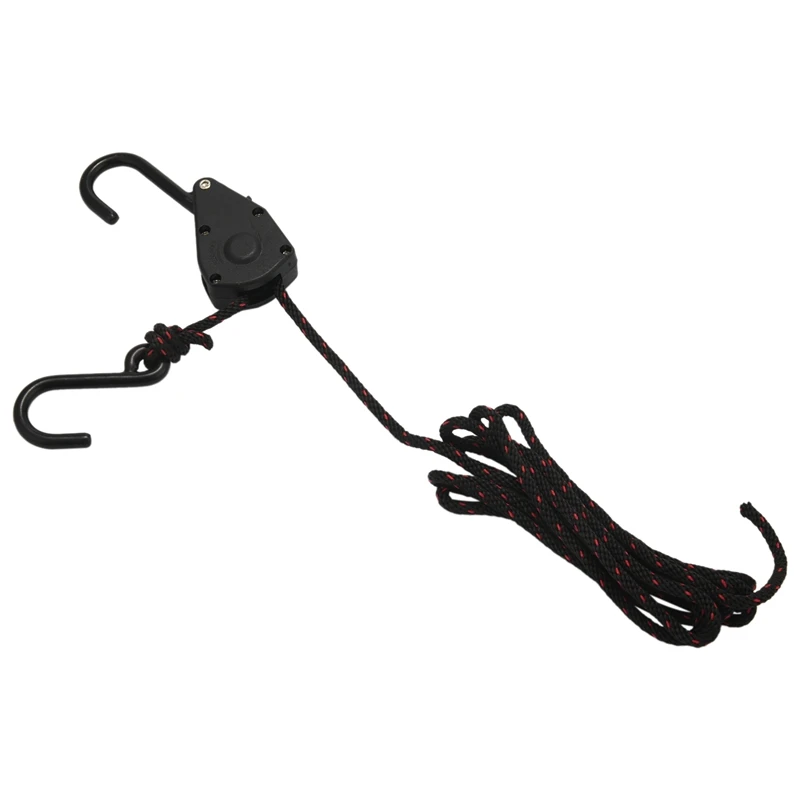 

2 PCS Pulley Ratchets Kayak And Canoe Boat Bow And Stern Rope Lock Tie Down Strap 1/8 Inch Duty Adjustable Rope Hanger