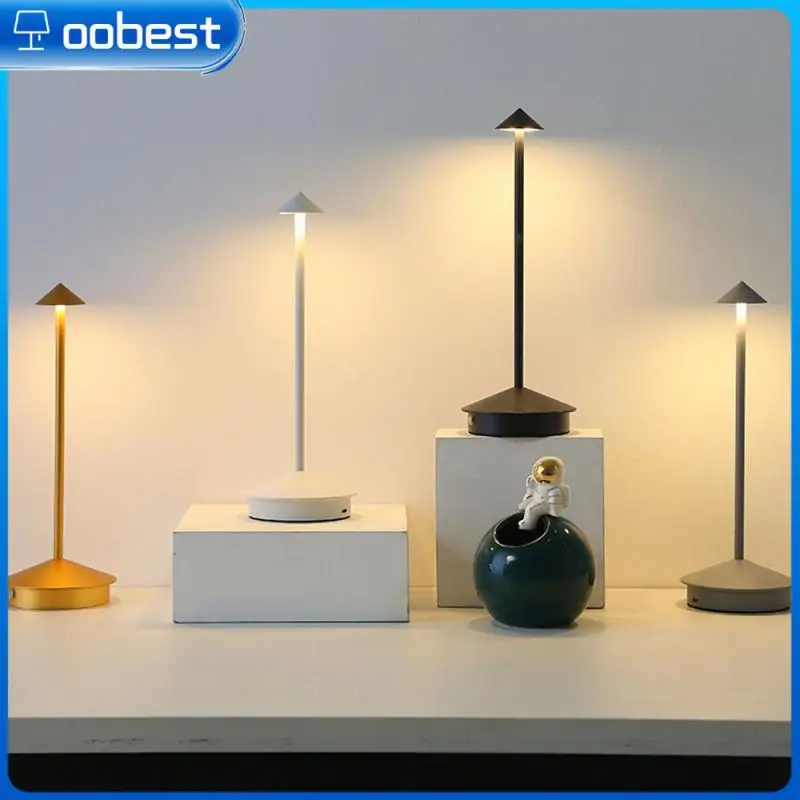 

Rechargeable Desk Lamp Led T Non Polar Brightness Adjustment Creative Bedside Lamp Bar Coffee Decorative Dining Reading Lamp 3w