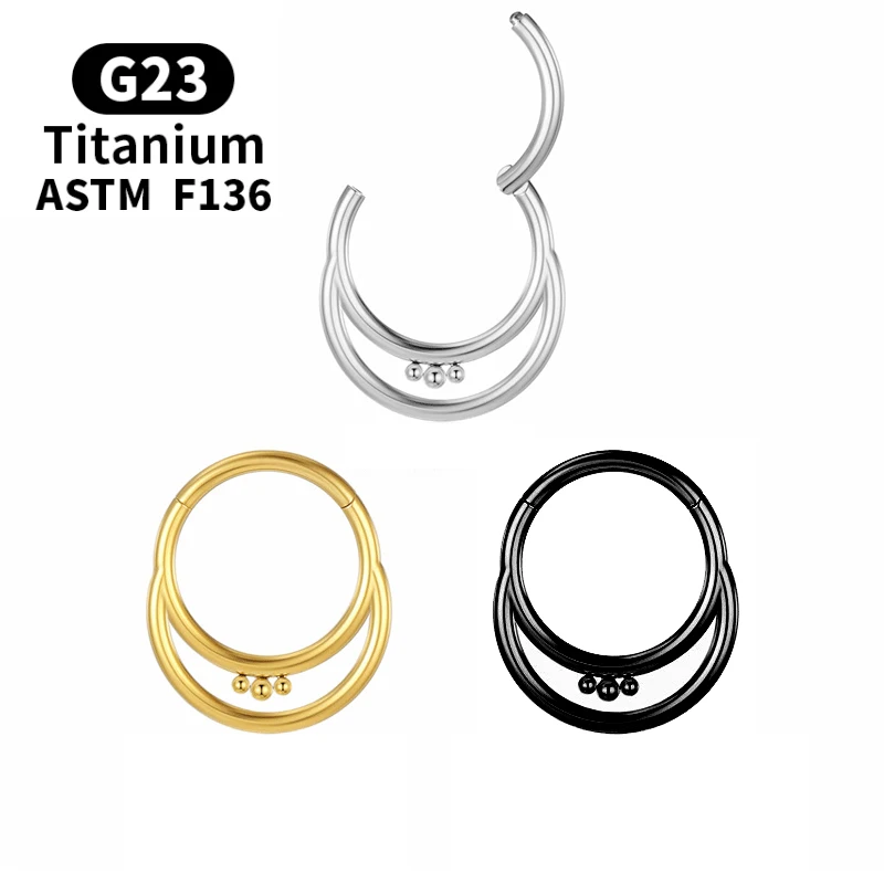 

Diaphragm Nose Ring Piercing Tragus Hoop G23 Septum Daith Cartilage Titanium Earrings Helix Crystal Labret Clicker Body Jewelry