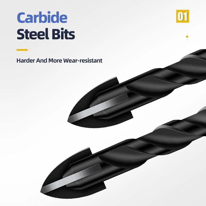 3 4 5 6 8 10 12 мм Крестовина Хексагональный сверловочный бит для стекла, бетона, керамики, открывателя отверстий с тунгстеновым карбидом и твердосплавными битами, комплект инструментов.