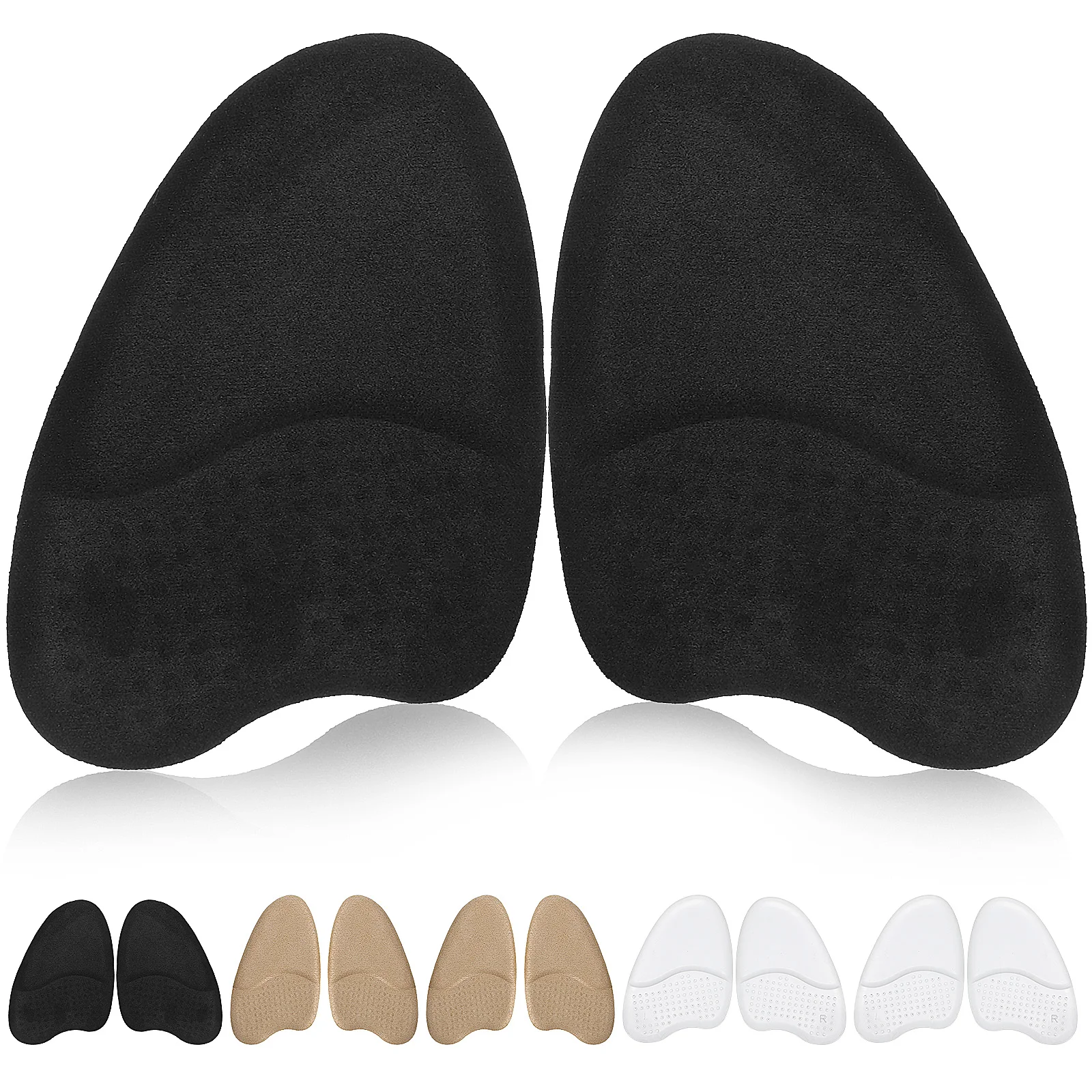 

6 Pairs High Heel Pads Forefoot Metatarsal Orthopedic Cushions Suede Women Miss