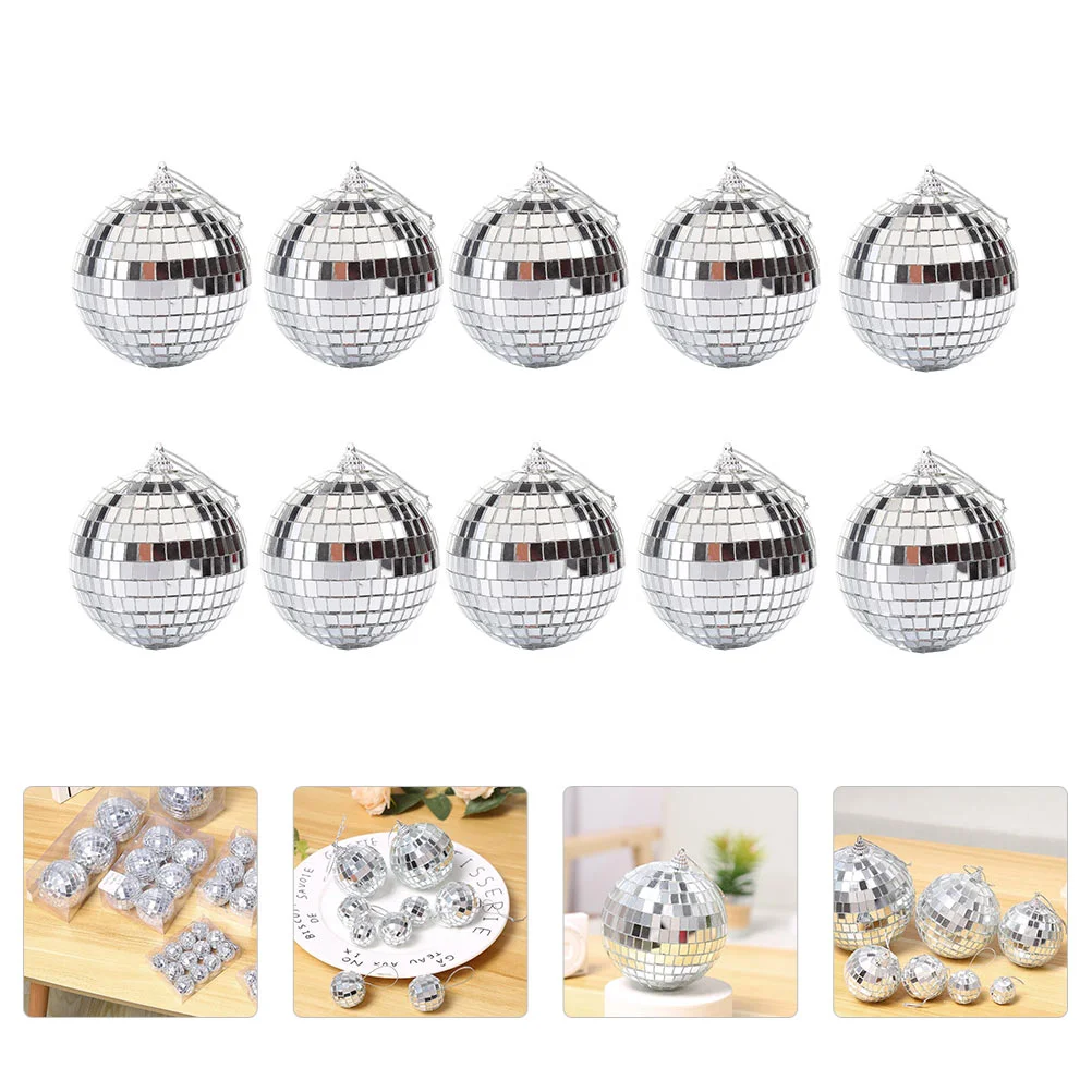 

18Pcs Christmas Mirror Ball Christmas Hanging Decor Bar Disco Mirror Glass Ball
