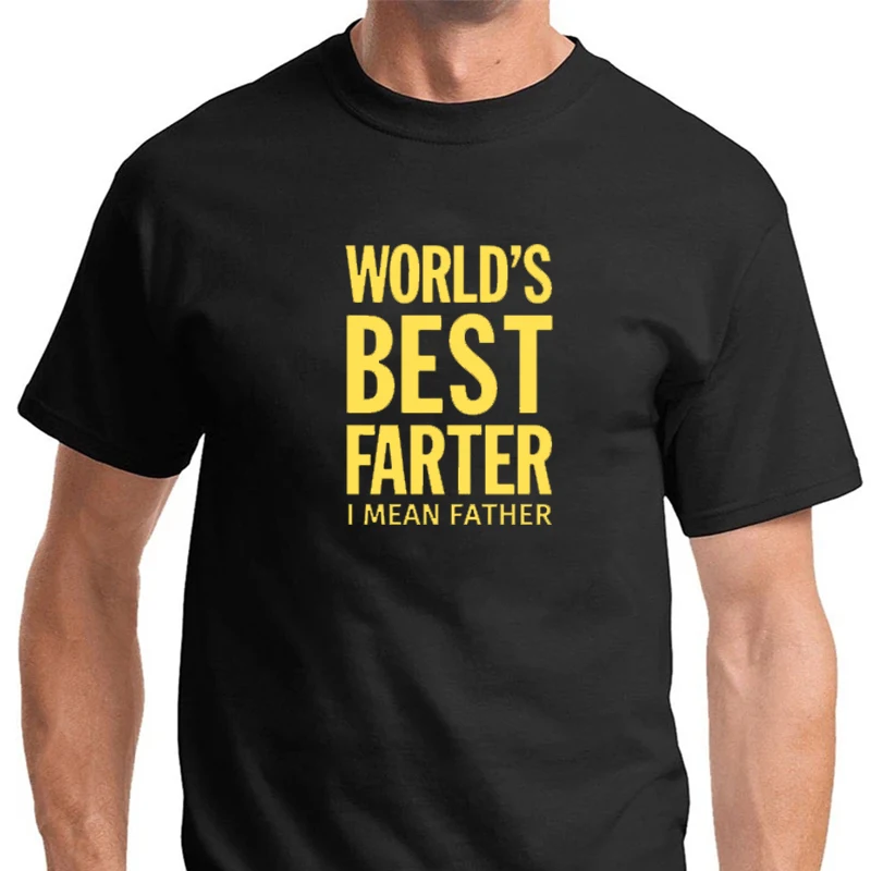 

World's Best Father T Shirt Men's black White Casual Round Neck Tee Funny Father's Day Clothing Short Sleeve Men Tops