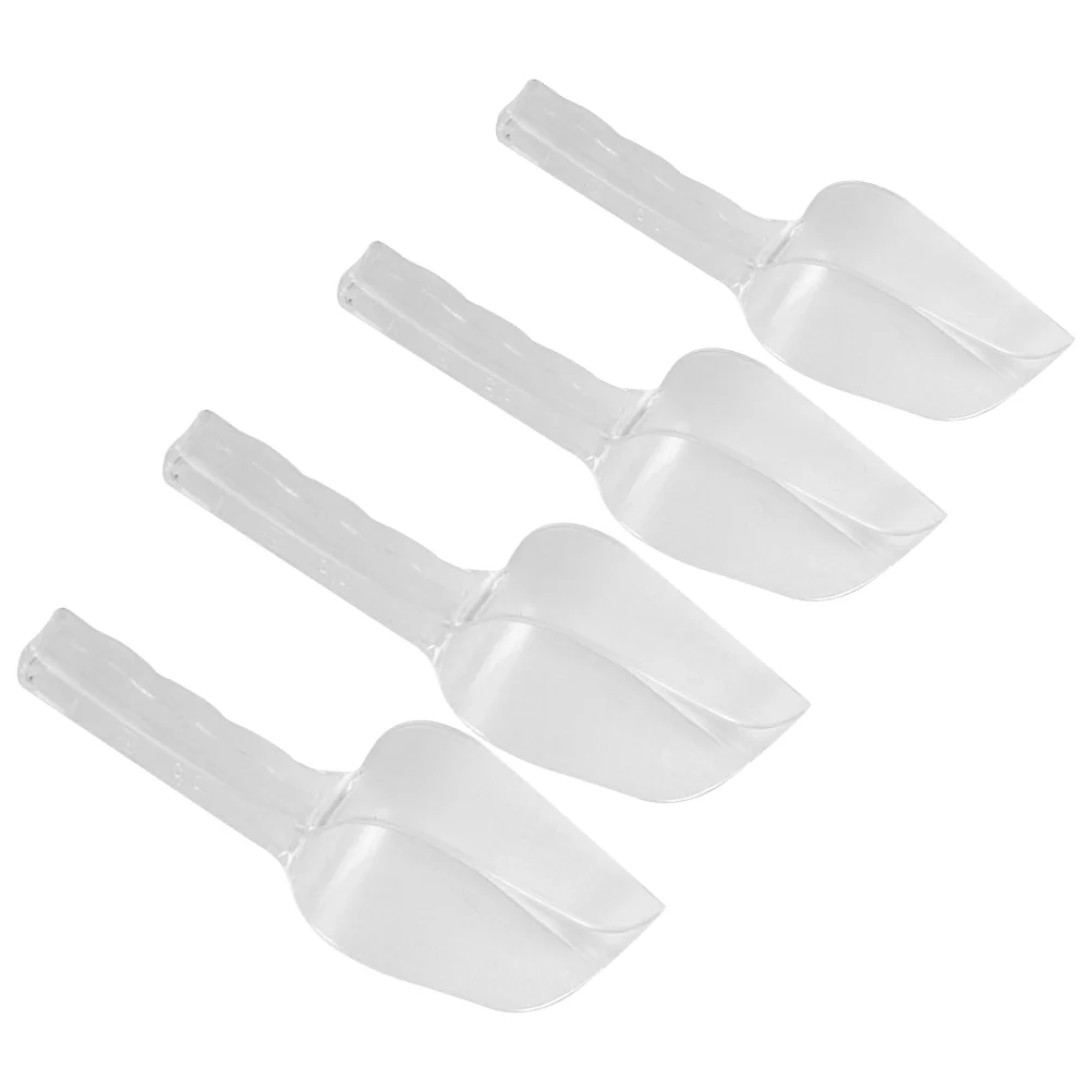 

4pcs Household Food Scoops Kitchen Flour Scoops Long Handle Plastic Ice Scoops