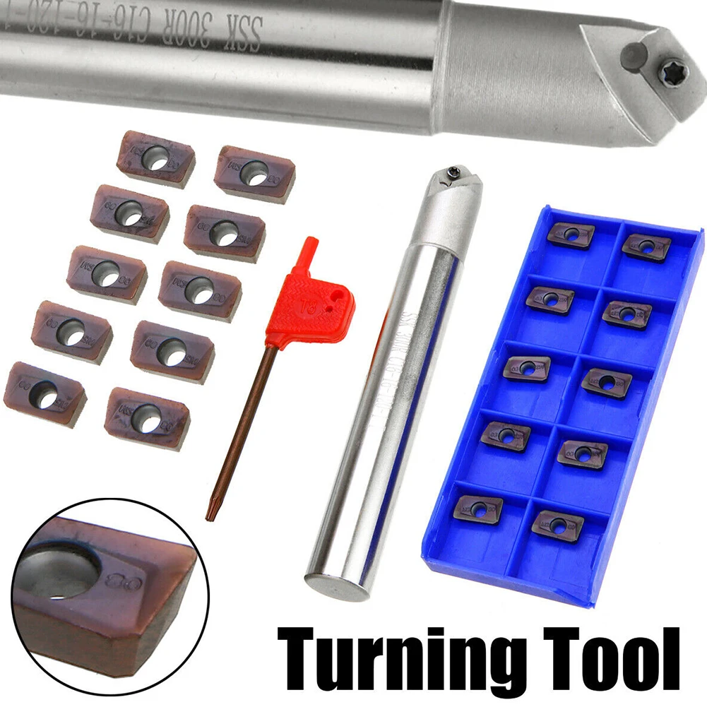 

12pcs/set Metalworking Drill Holder Set Toolholding Carbide Drill Tool Holder Insert SSK C16-16-120 Alloy Steel